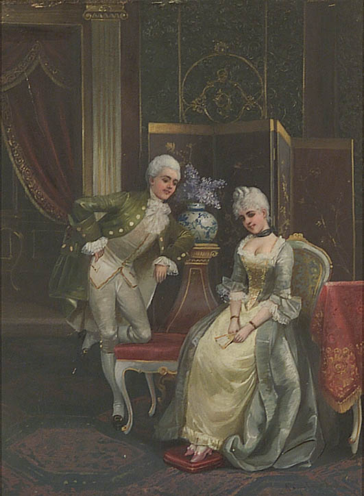 Elegant Couple In An Interior by A. Stephan Sedlacek, c.1900